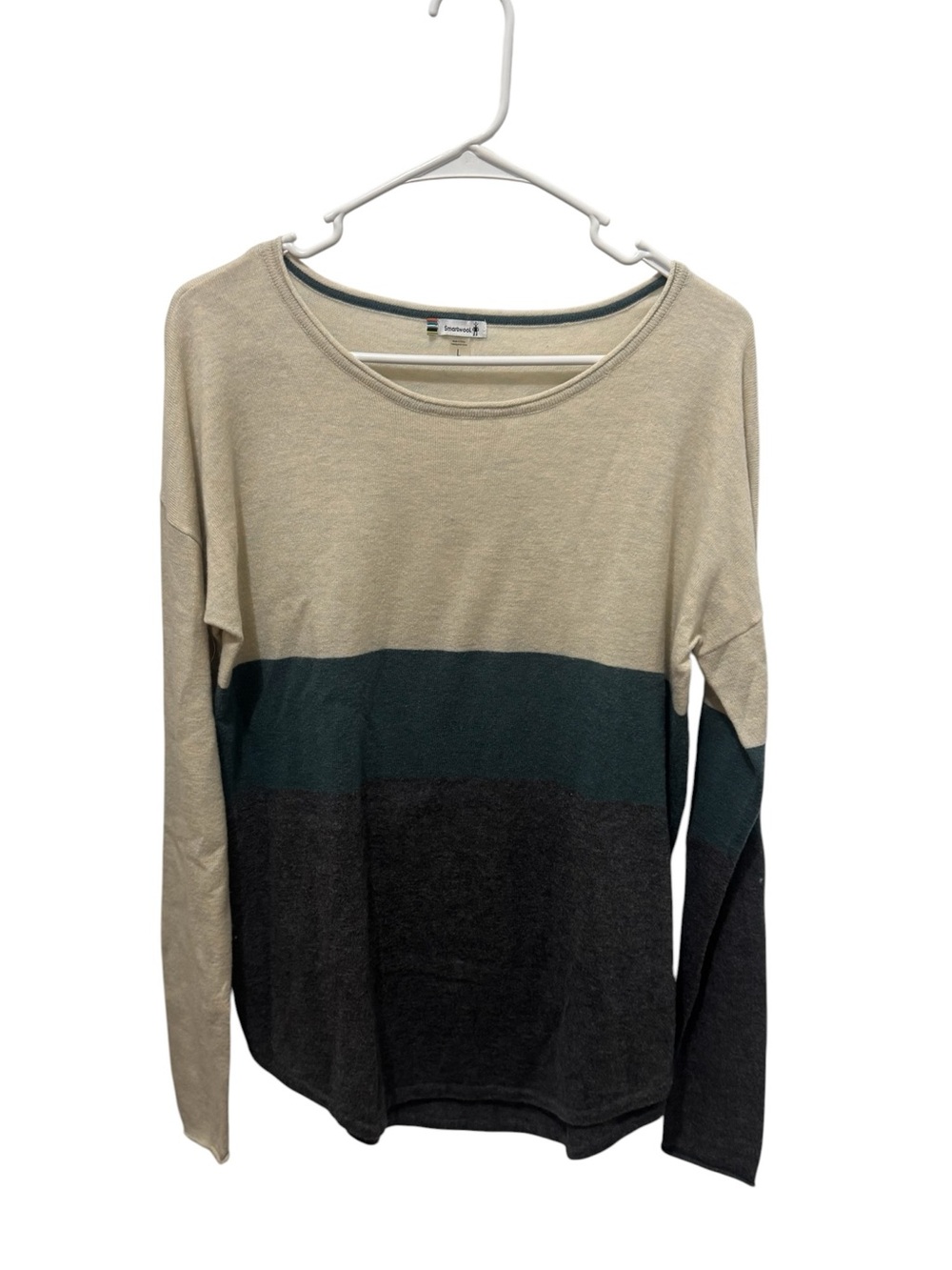 Smartwool Shadow Pine Color Block Sweater Size Large